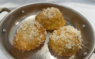 Barbajuans aux courges de Nice, noisettes du Piemont et menthe
