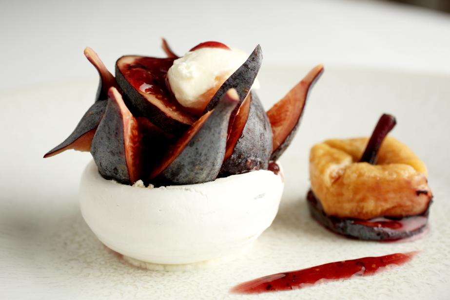 Vacherin aux figues, sorbet