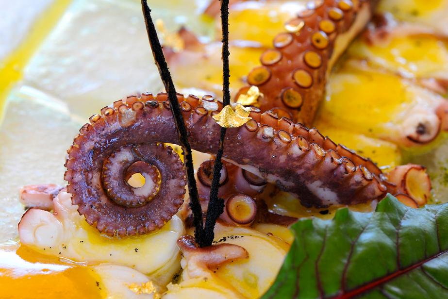 Carpaccio de poulpe de Méditerranée à l’huile d’olive