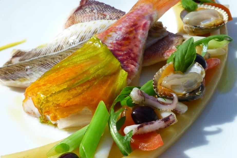 Poissons de Méditerranée en bourride au safran