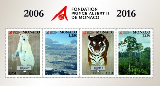 Bloc 10 ans de la Fondation Prince Albert II de Monaco